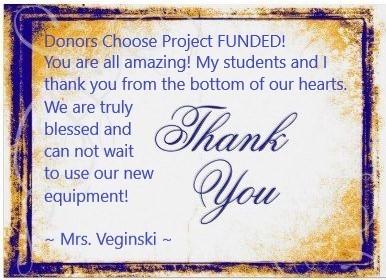 Thank you to all of our contributors!  Our students are blessed!!