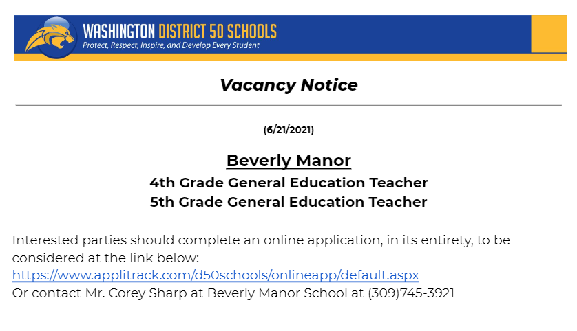 Vacancy Notice
