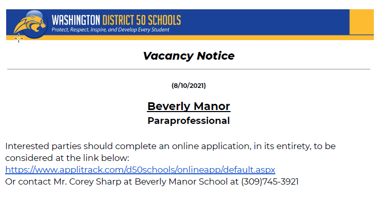 Vacancy Notice